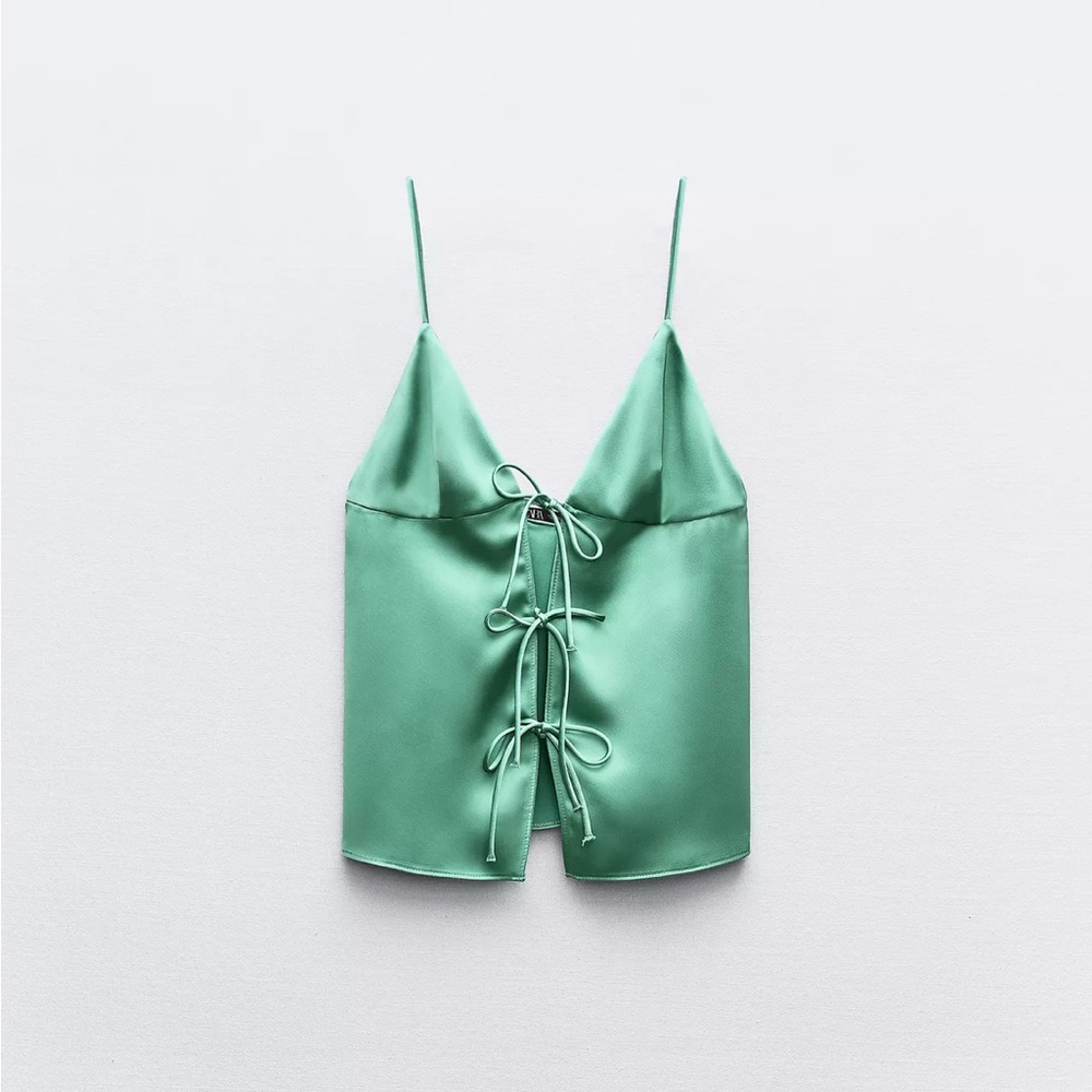 Zara Mint Satin Camisole Top